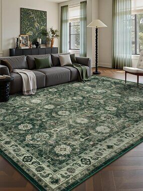 5x7 Area Rugs, Soft Non Slip Low Pile Washable Rug, Boho Modern Rug for Living R